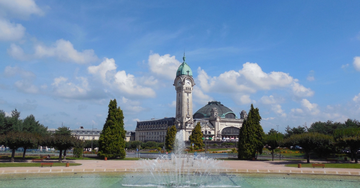 A View of the Fountain of the Gare de Limoges, (Art Nouveau train station at Limoges)