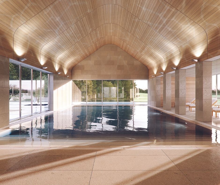 CGI of Halcyon Retreat's Planned Spa Indoor Pool Area